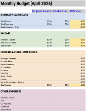 Budgeting Spreadsheet Thumbnail